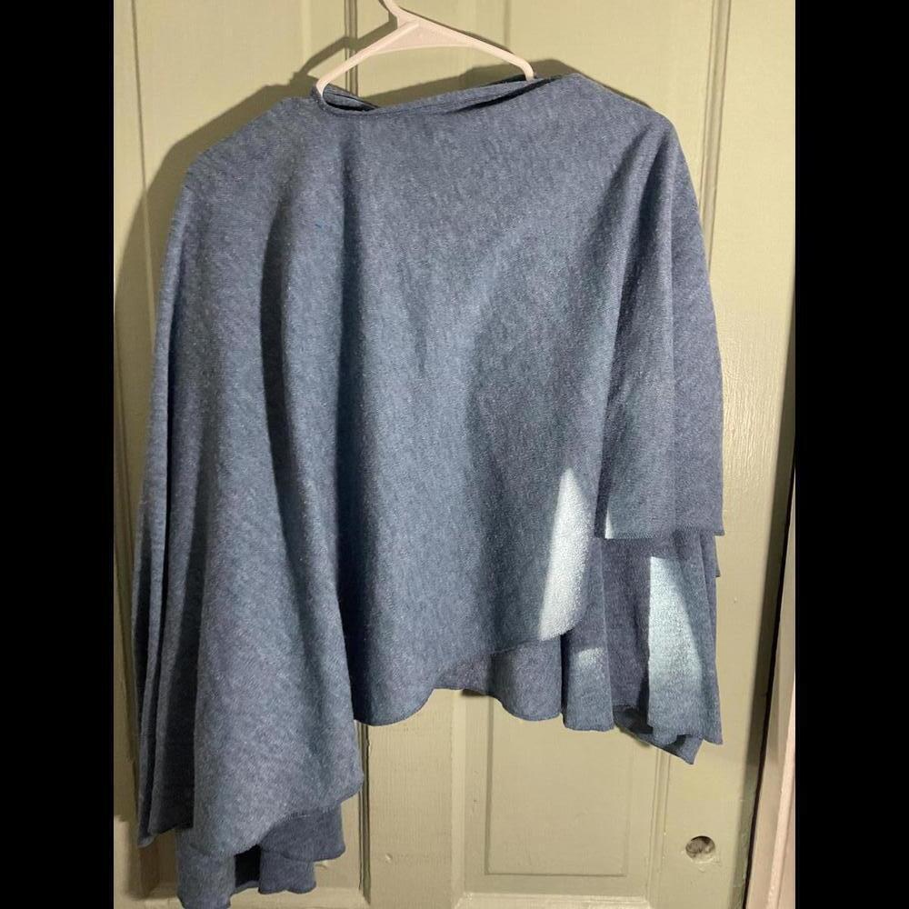 City Wrap on the go Blue Sweater Poncho  One Size
